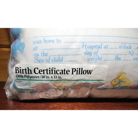 NEW Vintage Gerber Birth Certificate Pillow 10x13 SEALED 1993 - Picture 2 of 9